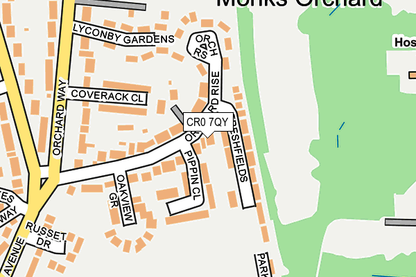 CR0 7QY map - OS OpenMap – Local (Ordnance Survey)