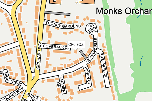 CR0 7QZ map - OS OpenMap – Local (Ordnance Survey)