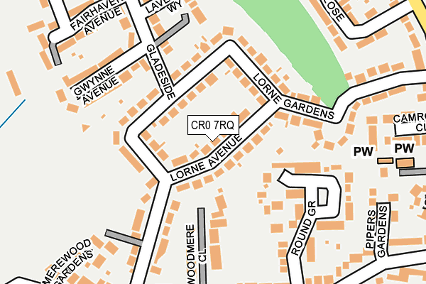 CR0 7RQ map - OS OpenMap – Local (Ordnance Survey)