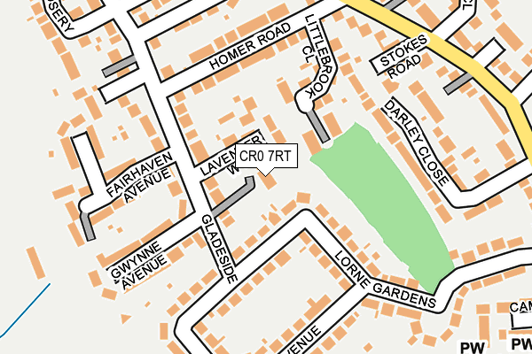 CR0 7RT map - OS OpenMap – Local (Ordnance Survey)