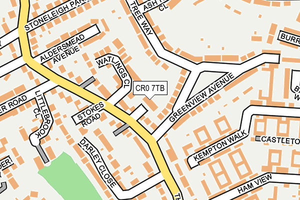 CR0 7TB map - OS OpenMap – Local (Ordnance Survey)