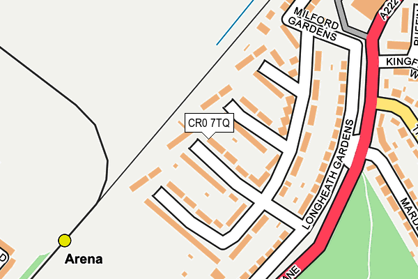 CR0 7TQ map - OS OpenMap – Local (Ordnance Survey)
