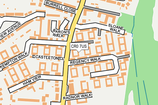 CR0 7US map - OS OpenMap – Local (Ordnance Survey)