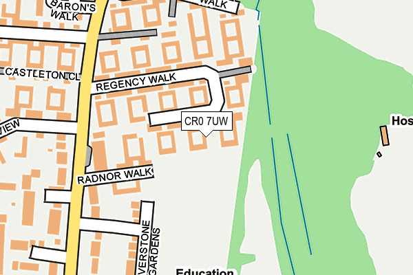 CR0 7UW map - OS OpenMap – Local (Ordnance Survey)