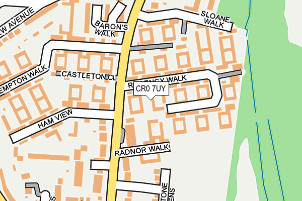 CR0 7UY map - OS OpenMap – Local (Ordnance Survey)