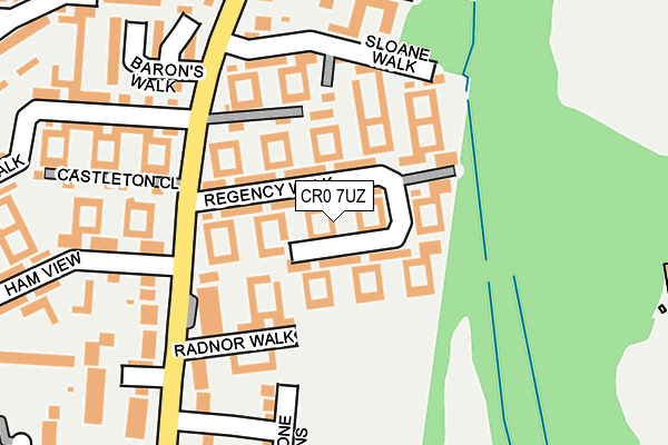 CR0 7UZ map - OS OpenMap – Local (Ordnance Survey)