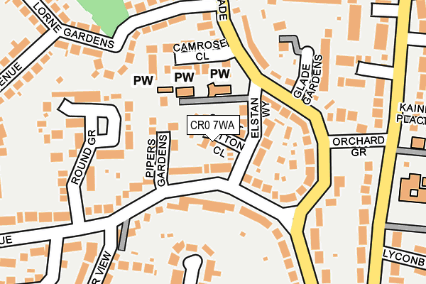 CR0 7WA map - OS OpenMap – Local (Ordnance Survey)