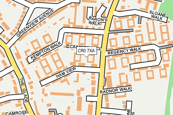 CR0 7XA map - OS OpenMap – Local (Ordnance Survey)