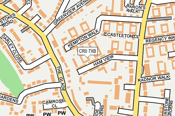 CR0 7XB map - OS OpenMap – Local (Ordnance Survey)