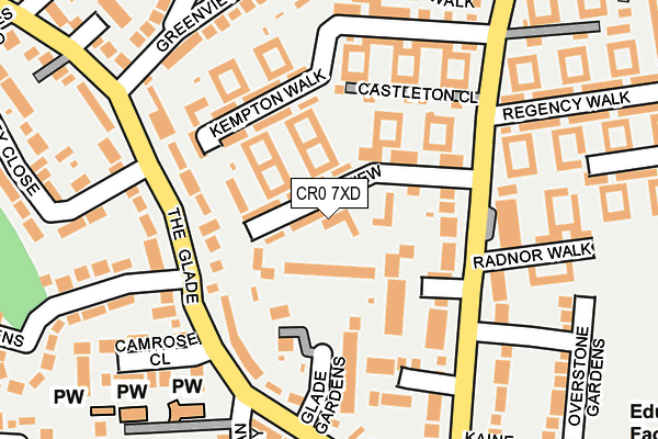 CR0 7XD map - OS OpenMap – Local (Ordnance Survey)