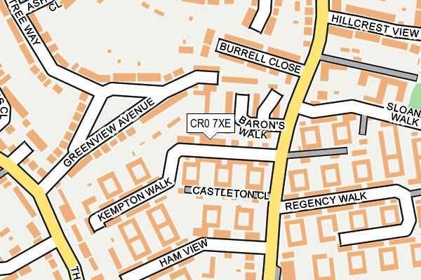 CR0 7XE map - OS OpenMap – Local (Ordnance Survey)