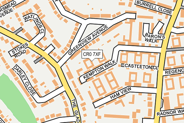 CR0 7XF map - OS OpenMap – Local (Ordnance Survey)