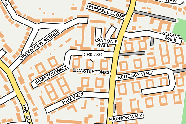 CR0 7XG map - OS OpenMap – Local (Ordnance Survey)