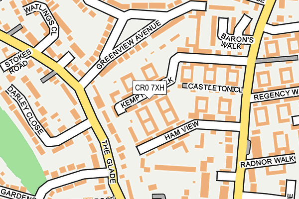 CR0 7XH map - OS OpenMap – Local (Ordnance Survey)