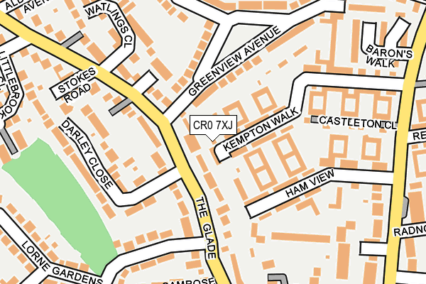 CR0 7XJ map - OS OpenMap – Local (Ordnance Survey)