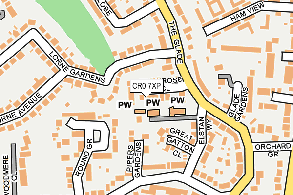 CR0 7XP map - OS OpenMap – Local (Ordnance Survey)