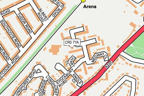 CR0 7YA map - OS OpenMap – Local (Ordnance Survey)