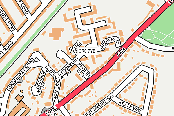 CR0 7YB map - OS OpenMap – Local (Ordnance Survey)