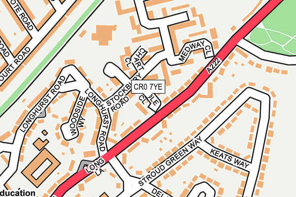 CR0 7YE map - OS OpenMap – Local (Ordnance Survey)