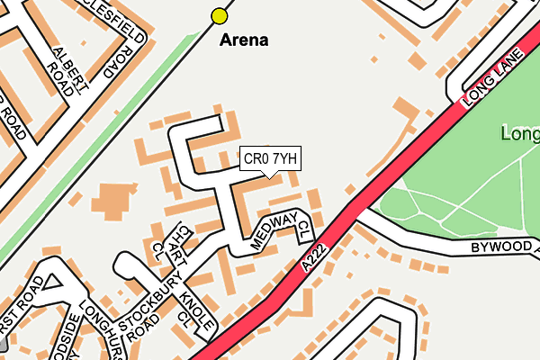 CR0 7YH map - OS OpenMap – Local (Ordnance Survey)
