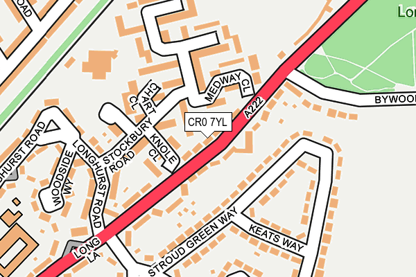 CR0 7YL map - OS OpenMap – Local (Ordnance Survey)