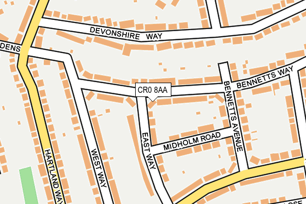 CR0 8AA map - OS OpenMap – Local (Ordnance Survey)