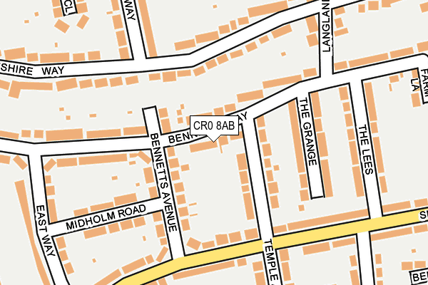 CR0 8AB map - OS OpenMap – Local (Ordnance Survey)