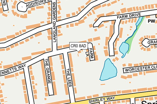 CR0 8AD map - OS OpenMap – Local (Ordnance Survey)