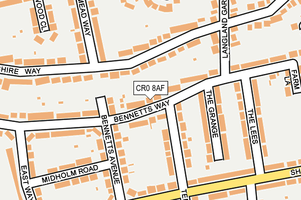 CR0 8AF map - OS OpenMap – Local (Ordnance Survey)