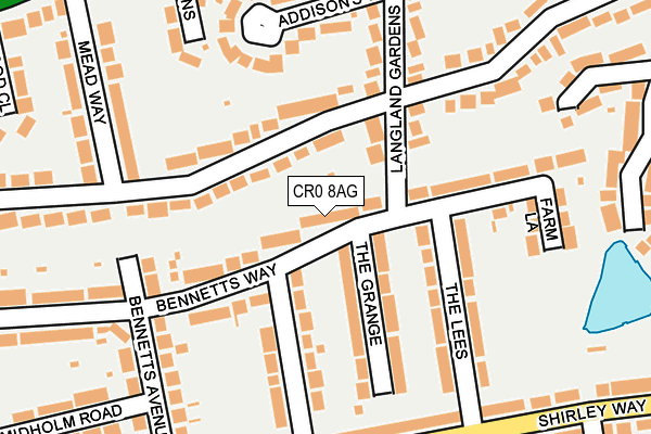 CR0 8AG map - OS OpenMap – Local (Ordnance Survey)