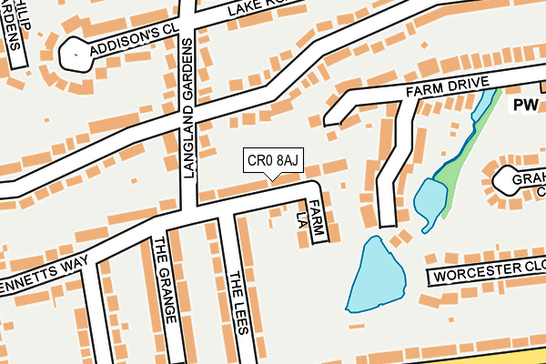 CR0 8AJ map - OS OpenMap – Local (Ordnance Survey)