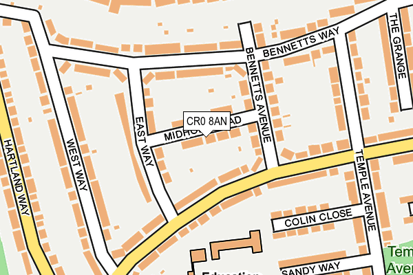 CR0 8AN map - OS OpenMap – Local (Ordnance Survey)