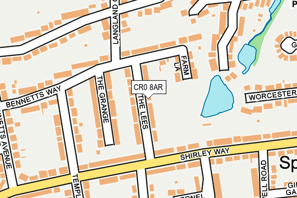 CR0 8AR map - OS OpenMap – Local (Ordnance Survey)