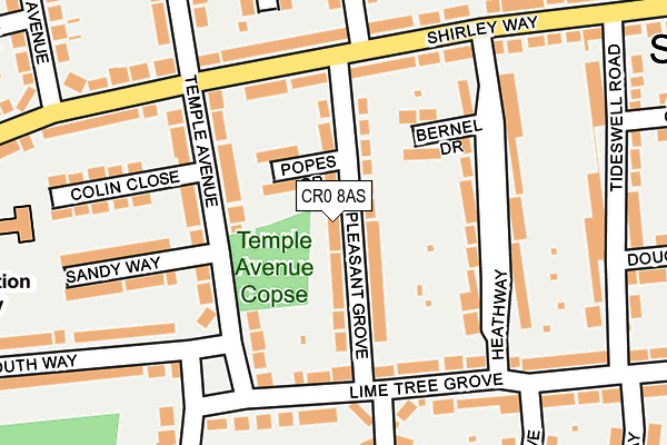 CR0 8AS map - OS OpenMap – Local (Ordnance Survey)