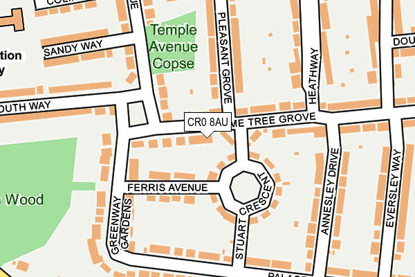 CR0 8AU map - OS OpenMap – Local (Ordnance Survey)