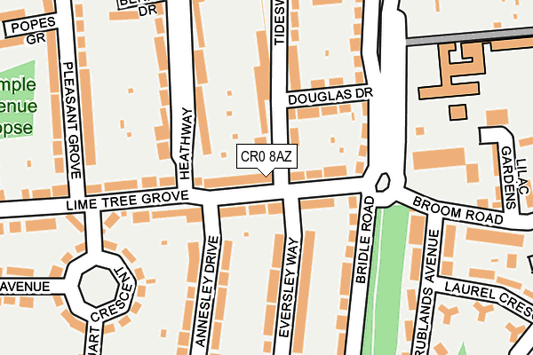 CR0 8AZ map - OS OpenMap – Local (Ordnance Survey)