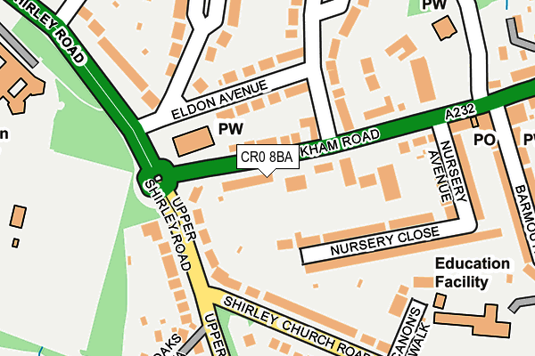 CR0 8BA map - OS OpenMap – Local (Ordnance Survey)