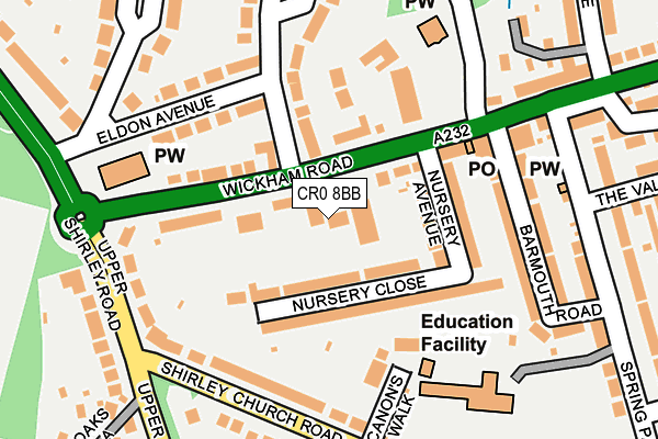 CR0 8BB map - OS OpenMap – Local (Ordnance Survey)