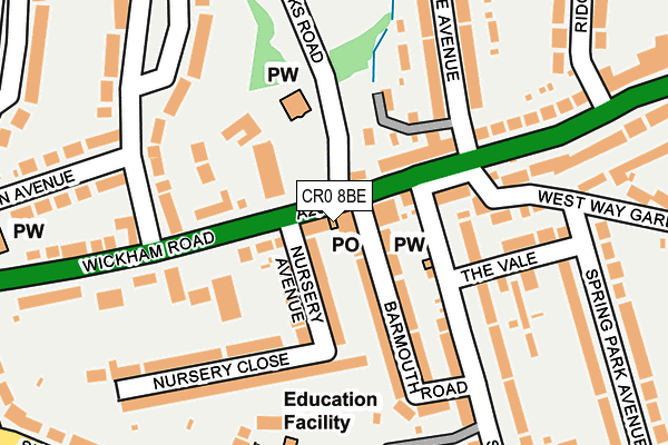 CR0 8BE map - OS OpenMap – Local (Ordnance Survey)