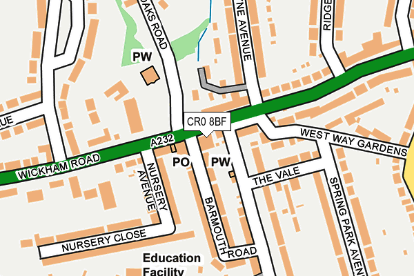 CR0 8BF map - OS OpenMap – Local (Ordnance Survey)