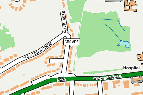 CR0 8DF map - OS OpenMap – Local (Ordnance Survey)