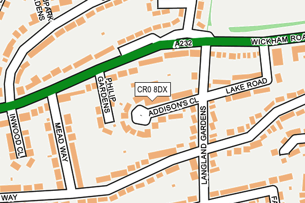 CR0 8DX map - OS OpenMap – Local (Ordnance Survey)