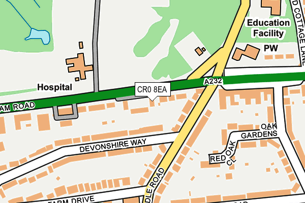 CR0 8EA map - OS OpenMap – Local (Ordnance Survey)