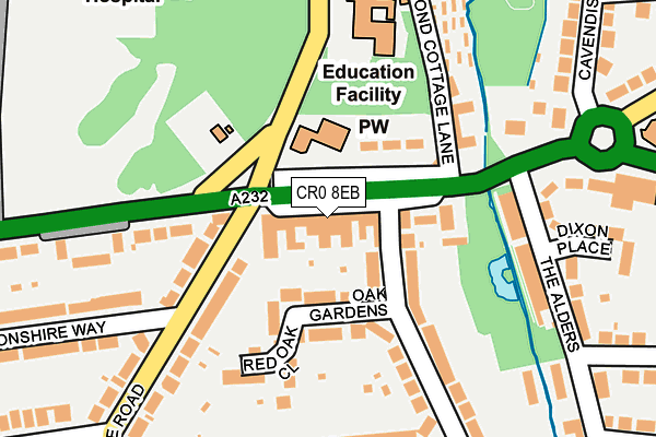 CR0 8EB map - OS OpenMap – Local (Ordnance Survey)