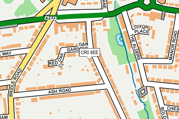 CR0 8EE map - OS OpenMap – Local (Ordnance Survey)