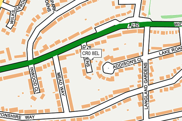 CR0 8EL map - OS OpenMap – Local (Ordnance Survey)