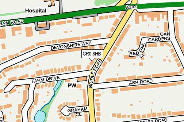 CR0 8HB map - OS OpenMap – Local (Ordnance Survey)