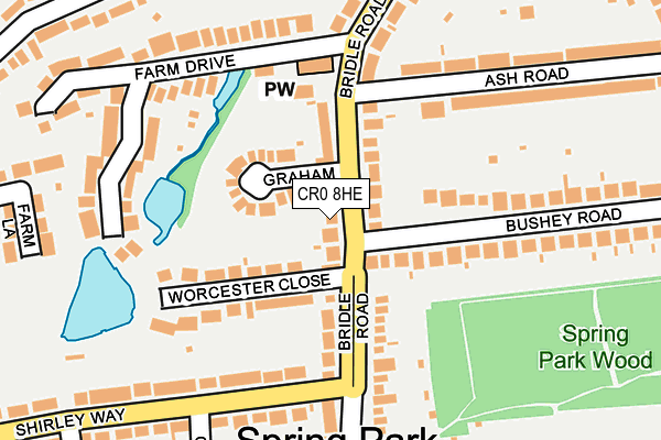 CR0 8HE map - OS OpenMap – Local (Ordnance Survey)