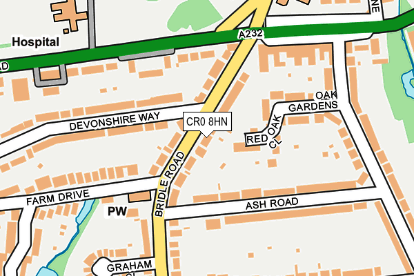 CR0 8HN map - OS OpenMap – Local (Ordnance Survey)