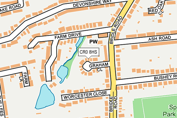 CR0 8HS map - OS OpenMap – Local (Ordnance Survey)